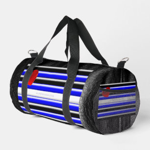 SlipperyJoe's Gay Leather Pride flag black royal b Duffle Bag
