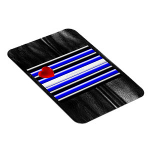 SlipperyJoe's Gay Leather Pride flag black royal b Magnet