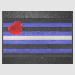 SlipperyJoe's Gay Leather Pride flag black royal b Tissue Paper