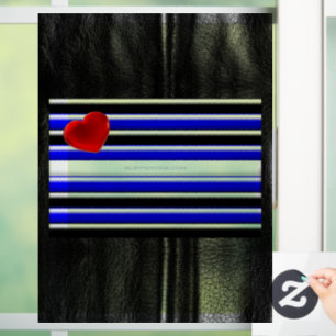 SlipperyJoe's Gay Leather Pride flag black royal b Window Cling