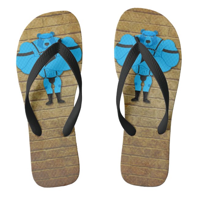 SlipperyJoe's gay muscle bear cartoon thong leathe (Footbed)
