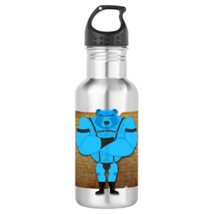SlipperyJoe's gay muscle bear cartoon thong leathe 532 Ml Water Bottle