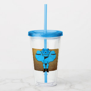 SlipperyJoe's gay muscle bear cartoon thong leathe Acrylic Tumbler