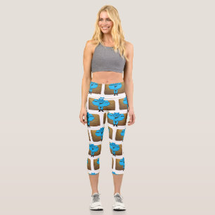 SlipperyJoe's gay muscle bear cartoon thong leathe Capri Leggings