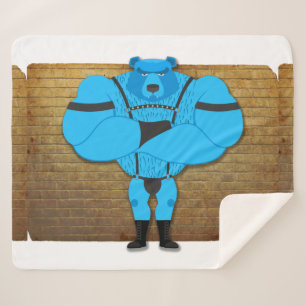 SlipperyJoe's gay muscle bear cartoon thong leathe Sherpa Blanket