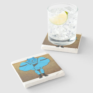 SlipperyJoe's gay muscle bear cartoon thong leathe Stone Coaster