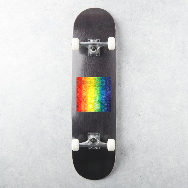 SlipperyJoe's gay pride flag rainbow colours tie-d (Skateboard)