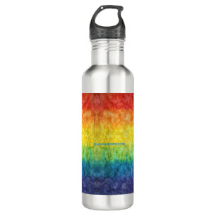 SlipperyJoe's gay pride flag rainbow colours tie-d 710 Ml Water Bottle