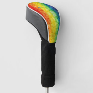 SlipperyJoe's gay pride flag rainbow colours tie-d Golf Head Cover