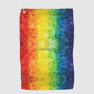 SlipperyJoe's gay pride flag rainbow colours tie-d Golf Towel
