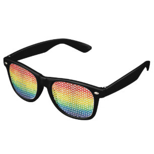 SlipperyJoe's gay pride flag rainbow colours tie-d Retro Sunglasses