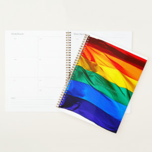 SlipperyJoe's gay pride flag waving pride colours  Planner