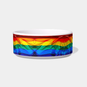 SlipperyJoe's gay pride flag waving red orange yel Bowl