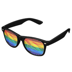 SlipperyJoe's gay pride flag waving red orange yel Retro Sunglasses