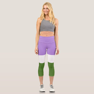 SlipperyJoe's Genderqueer Pride Flag colours Non-b Capri Leggings
