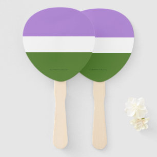SlipperyJoe's genderqueer pride flag colours non-b Hand Fan