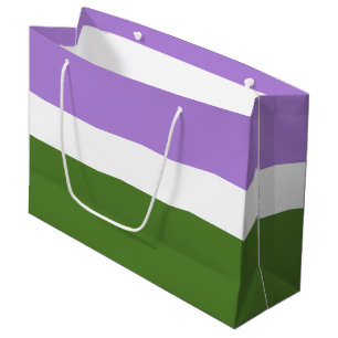 SlipperyJoe's genderqueer pride flag colours non-b Large Gift Bag