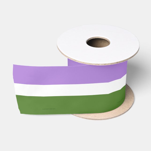 SlipperyJoe's genderqueer pride flag colours non-b Satin Ribbon (Spool)