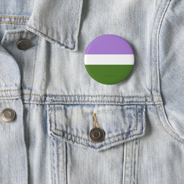 SlipperyJoe's genderqueer pride flag lavender blen 2 Inch Round Button (In Situ)