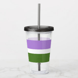 SlipperyJoe's genderqueer pride flag lavender blen Acrylic Tumbler