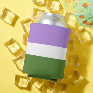 SlipperyJoe's genderqueer pride flag lavender blen Can Cooler