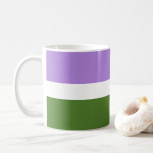 SlipperyJoe's genderqueer pride flag lavender blen Coffee Mug