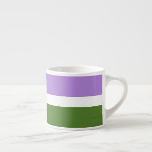 SlipperyJoe's genderqueer pride flag lavender blen Espresso Cup