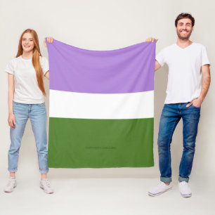 SlipperyJoe's genderqueer pride flag lavender blen Fleece Blanket
