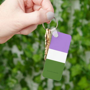 SlipperyJoe's genderqueer pride flag lavender blen Keychain