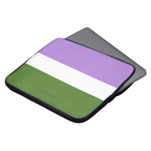 SlipperyJoe's genderqueer pride flag lavender blen Laptop Sleeve