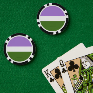 SlipperyJoe's genderqueer pride flag lavender blen Poker Chips