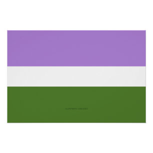 SlipperyJoe's genderqueer pride flag lavender blen Poster