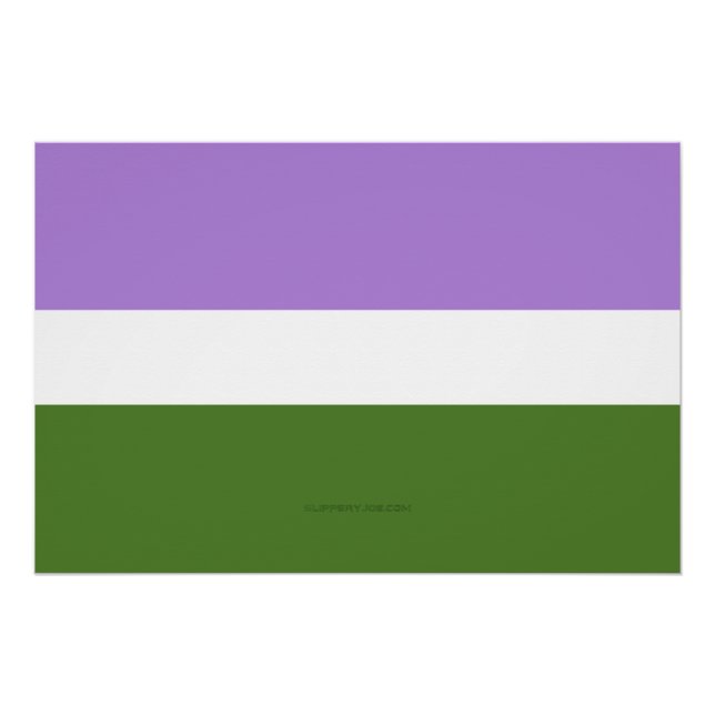 SlipperyJoe's genderqueer pride flag lavender blen Poster (Front)
