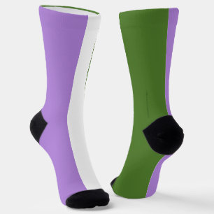 SlipperyJoe's genderqueer pride flag lavender blen Socks