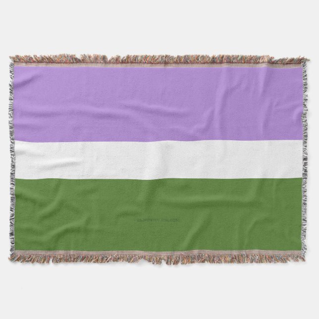 SlipperyJoe's genderqueer pride flag lavender blen Throw Blanket (Front)