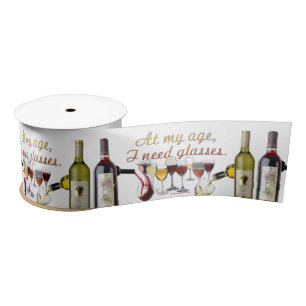 SlipperyJoe's Glasses fermented grapes wine pourin Satin Ribbon