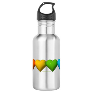 SlipperyJoe's glossy 3D heart shapes glyphs create 532 Ml Water Bottle