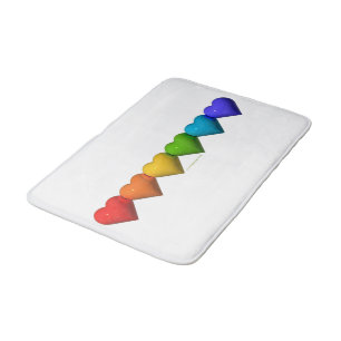 SlipperyJoe's glossy 3D heart shapes glyphs create Bath Mat