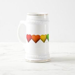 SlipperyJoe's glossy 3D heart shapes glyphs create Beer Stein