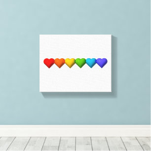 SlipperyJoe's glossy 3D heart shapes glyphs create Canvas Print
