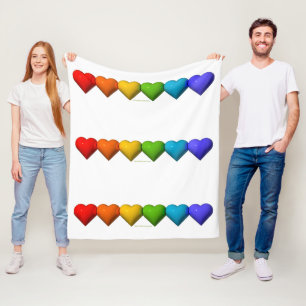 SlipperyJoe's glossy 3D heart shapes glyphs create Fleece Blanket