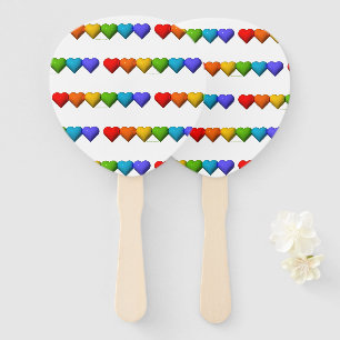 SlipperyJoe's glossy 3D heart shapes glyphs create Hand Fan