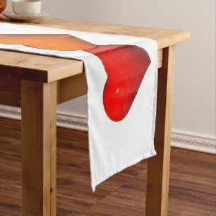 SlipperyJoe's glossy 3D heart shapes glyphs create Short Table Runner