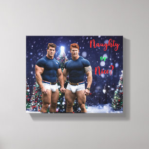 SlipperyJoe's glowing Christmas trees two muscular Canvas Print