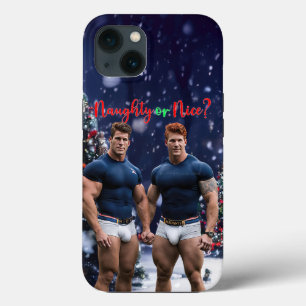 SlipperyJoe's glowing Christmas trees two muscular iPhone 13 Case
