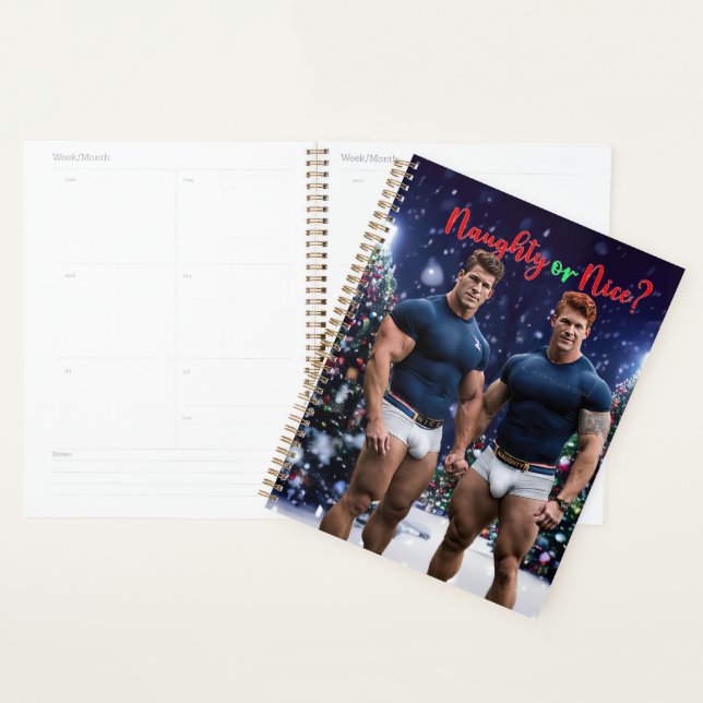 SlipperyJoe's glowing Christmas trees two muscular Planner (Display)
