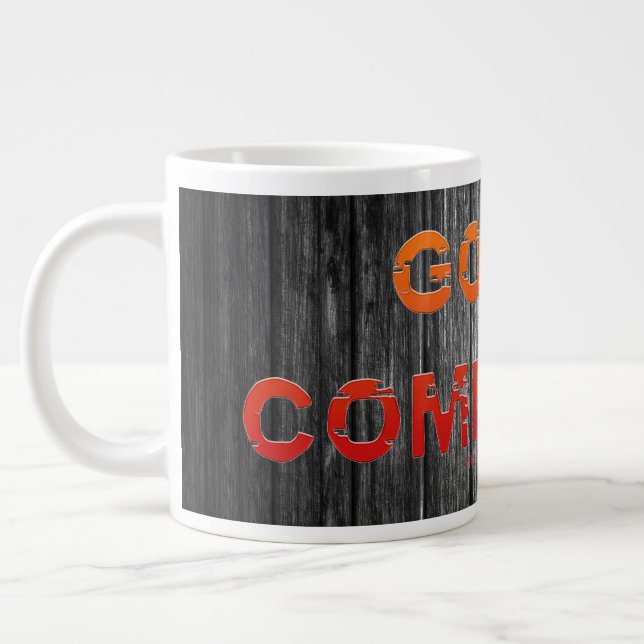 SlipperyJoe's Going Commando bold red orange lette Large Coffee Mug (Left)
