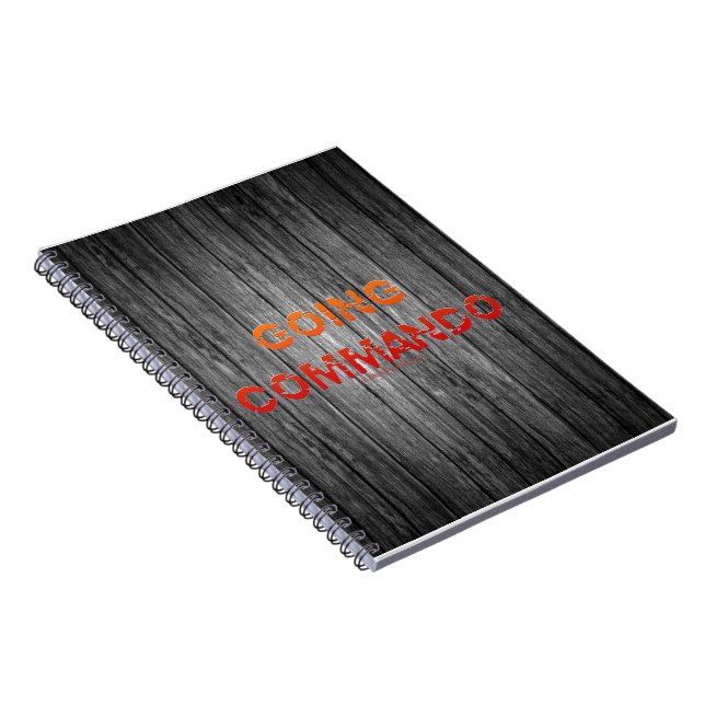SlipperyJoe's Going Commando bold red orange lette Notebook (Right Side)