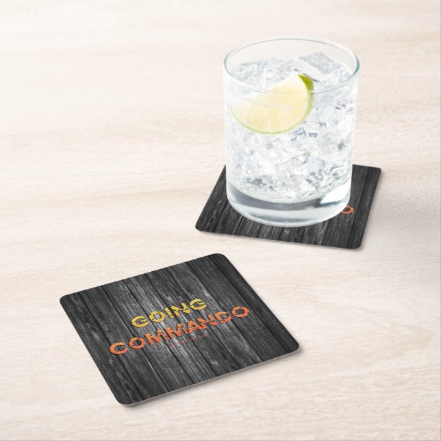 SlipperyJoe's going commando dive-bar energy grit  Square Paper Coaster (Insitu)