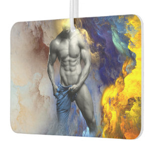 SlipperyJoe's grayscale muscular man physique yell Air Freshener